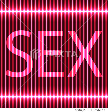 sex. neon signboard of the red background and vertical lines. vector illustration  116256143