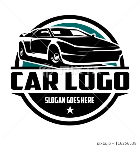 1976 car logo design Lotus spirit. filled with black backgrounds with stunning views of the sunset sky. best for logo, badge, emblem, icon, sticker design. available in eps 10 116256339