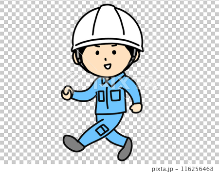 Walking worker man Walking worker man 116256468