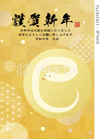 和モダンなイラストの2025年年賀状 116256751