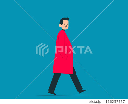 Person walking alone concept illustration Person walking alone concept illustration 116257337
