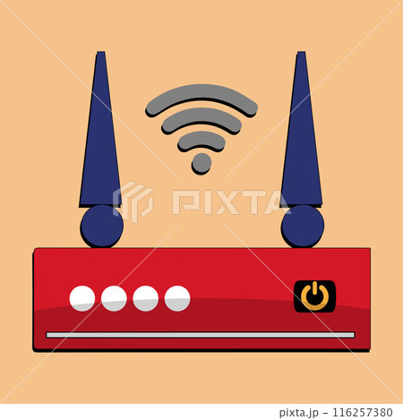 Wifi internet icon in comic style, Wifi router icon cartoon vector Wifi internet icon in comic style, Wifi router icon cartoon vector 116257380