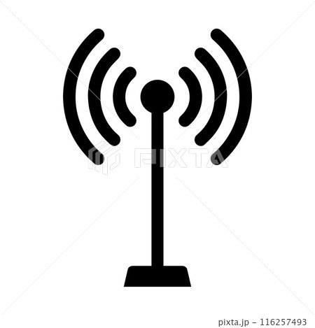 Collection of stock vector images depicting symbols and icons related to wireless Wi-Fi connectivity, including Wifi signal symbols and an internet 116257493