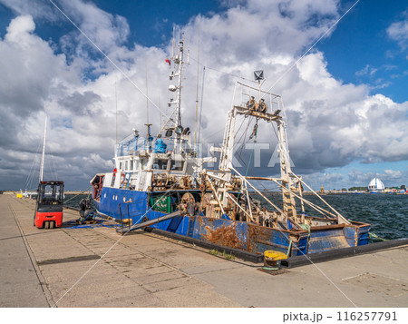 Cutter berthed at the port Cutter berthed at the port 116257791
