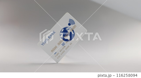 Personal plastic credit card, way for cashless contactless payment, digital carrier 116258094