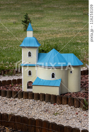Church in Nitrianska Blatnica in Miniatures Park, Podolie, Slovakia 116258109