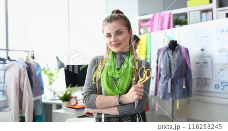 Talented atelier worker, collection for women in process, fashionable place Talented atelier worker, collection for women in process, fashionable place 116258245