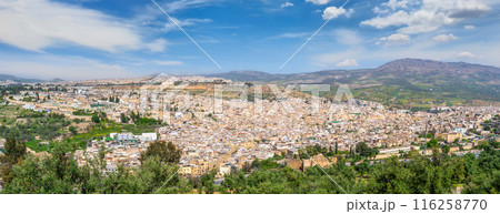 Panoramic View of Fes from Hilltop Overlook, Morocco. Panoramic View of Fes from Hilltop Overlook, Morocco. 116258770