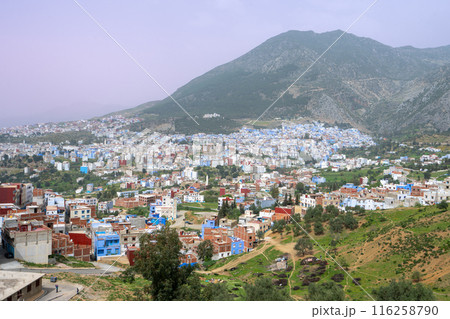 Panoramic View of Blue City Chefchaouen, Morocco. Panoramic View of Blue City Chefchaouen, Morocco. 116258790