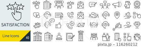 顧客満足に関するアイコンセット 116260212