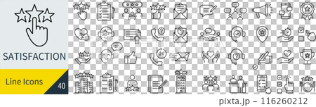 顧客満足に関するアイコンセット 116260212