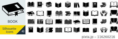 本に関するシルエットアイコンセット 116260216