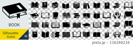 本に関するシルエットアイコンセット 116260216