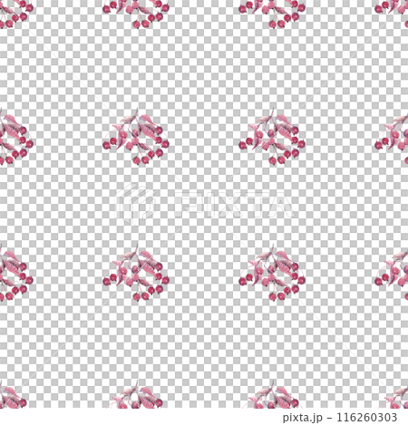 Selouettes of sprigs of berries in an abstract style on a white background. Isolated simple design. Berry seamless pattern in red watercolor. Ideal for summer textiles and kitchen decor Selouettes of sprigs of berries in an abstract style on a white background. Isolated simple design. Berry seamless pattern in red watercolor. Ideal for summer textiles and kitchen decor 116260303
