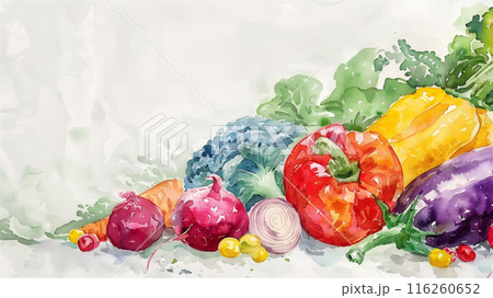 新鮮な野菜の水彩画 116260652