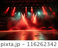 Free stage with lights, Free scene with multi colored lighting equipment. 116262342