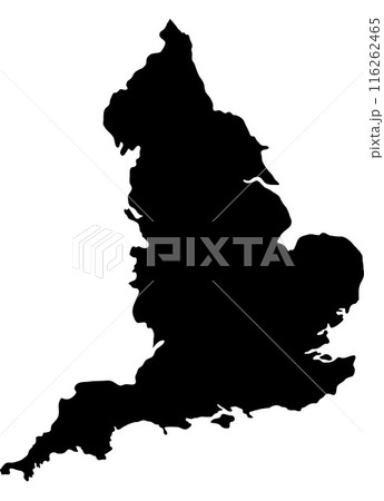 Black Silhouette of a england Country land Map 116262465