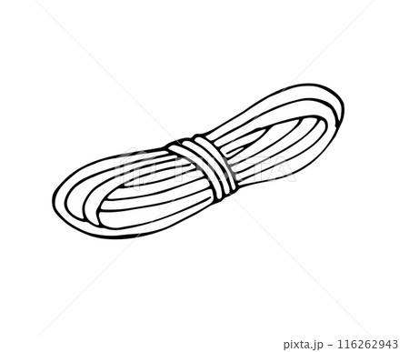 Rope. Vector illustration of a coil of rope. Hand-drawn cord. Isolated illustration Rope. Vector illustration of a coil of rope. Hand-drawn cord. Isolated illustration 116262943