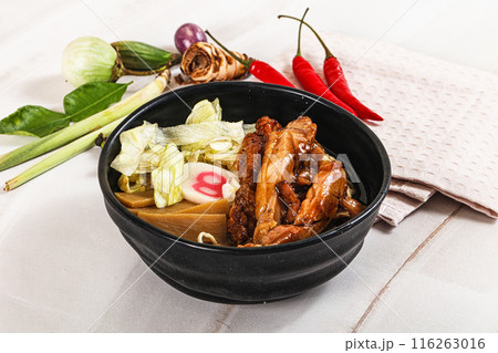 Japanese ramen soup with chicken 116263016