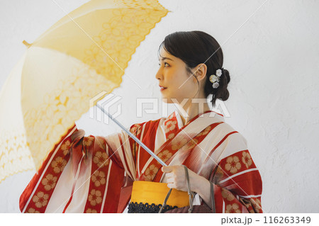 浴衣の女性 日傘 浴衣の女性 日傘 116263349