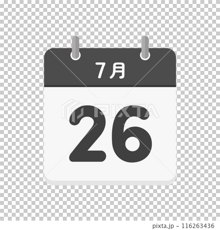 July 26th daily calendar icon - Illustration material of a Japanese calendar with the date 7/26 116263436