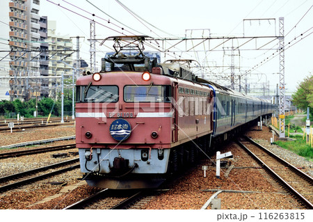 2006年　東海道本線を走るEF81108ブルートレイン日本海4号 116263815