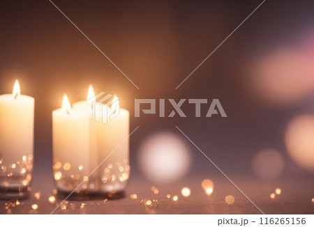 burning candles in the dark 116265156