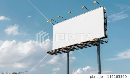 No-cost PSD mockup featuring a blank billboard No-cost PSD mockup featuring a blank billboard 116265360