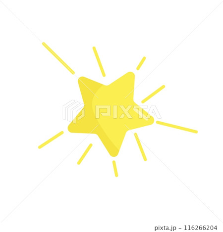 One golden star on a white background. 116266204
