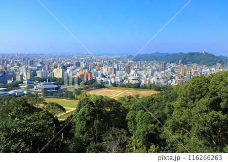 【愛媛県】松山城から見た松山市街地と町並み 116266263