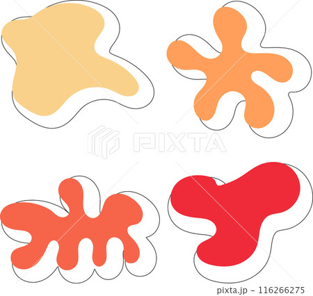 Multicolored blots with outline on isolated background 116266275