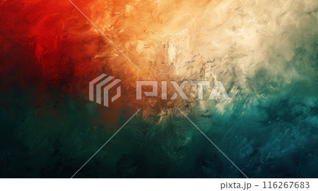 Vibrant Abstract Colorful Brushstrokes. A dynamic blend of vibrant red, orange, and teal brushstrokes creating an abstract and expressive background. Vibrant Abstract Colorful Brushstrokes. A dynamic blend of vibrant red, orange, and teal brushstrokes creating an abstract and expressive background. 116267683