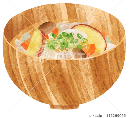 おいしそうな豚汁　水彩タッチ 116269066