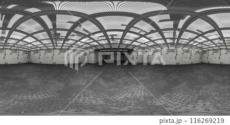 360 degree panorama of a large empty room with a geometric ceiling vr environment map 360 degree panorama of a large empty room with a geometric ceiling vr environment map 116269219