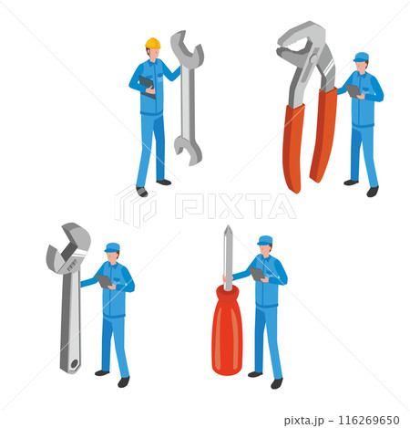 工具を持つ作業員 工具を持つ作業員 116269650