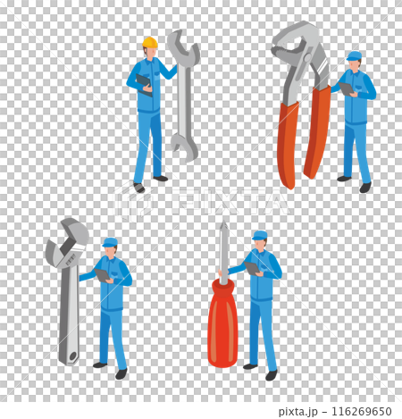 工具を持つ作業員 工具を持つ作業員 116269650