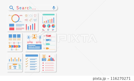 検索、統計、グラフ、データ分析などの背景 左側バージョン 検索、統計、グラフ、データ分析などの背景 左側バージョン 116270271
