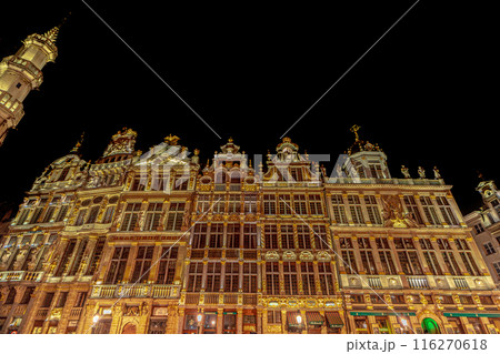 ベルギー　ブリュッセル　グランプラス　ライトアップ 116270618