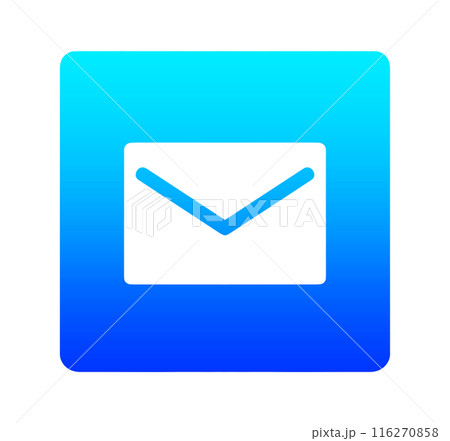 青色のグラデーション｜メールアイコン 116270858