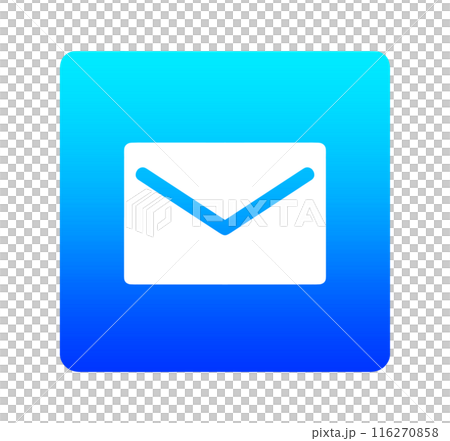 青色のグラデーション｜メールアイコン 116270858
