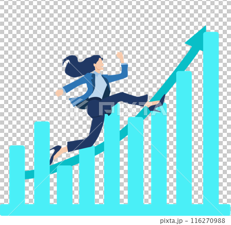 走るビジネスウーマンのイラスト 116270988