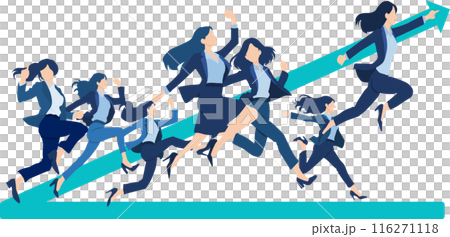 跳躍的女商人的插圖 116271118