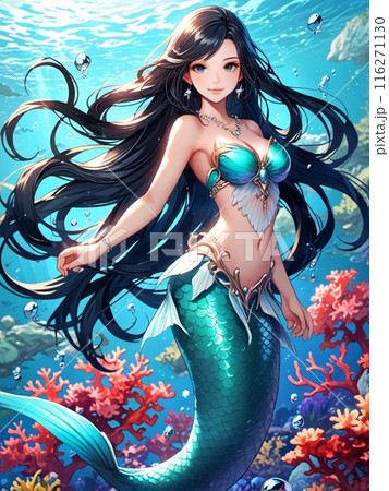 青い人魚のイラスト素材 [116271130] - PIXTA