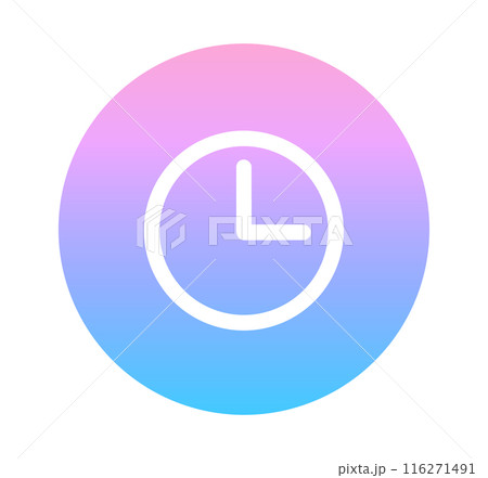 ピンクと青色のグラデーション｜時計アイコン 116271491