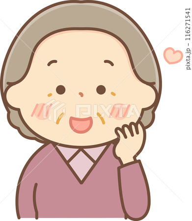 頬を赤らめるシニア女性 頬を赤らめるシニア女性 116271541