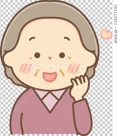 頬を赤らめるシニア女性 頬を赤らめるシニア女性 116271541