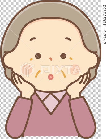 堅持她的頭的資深婦女 116271552