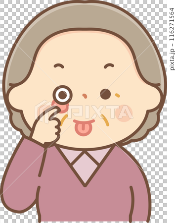 あっかんべーをするシニア女性 あっかんべーをするシニア女性 116271564