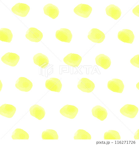 ゆるい手描きの水彩の水玉模様の背景イラスト　4 116271726
