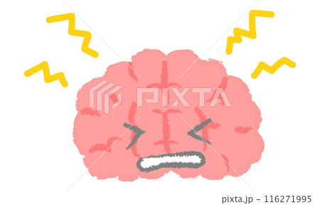 頭痛のイメージ 手書き風 脳のキャラクター 頭痛のイメージ 手書き風 脳のキャラクター 116271995